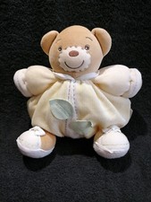 Doudou peluche patapouf ours beige feuille nature  Kaloo Etat neuf