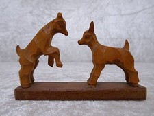 2 X Bois Figurine Chèvre