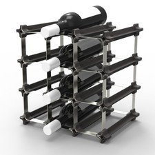 Casier à vin inox range-bouteilles étagère porte-bouteilles pour 12 bouteilles