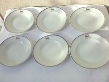 6 assiettes à soupe de marine service du pilotage Porcelaine de Sologne