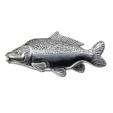 Insigne épingle à carpe en cuir étain carpe poisson pêcheur broche revers cha...