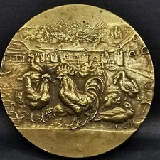 MEDAILLE EN BRONZE SOCIETE AVICULTURE DU MORBIHAN / POULAILLER / 35mm 18.7g