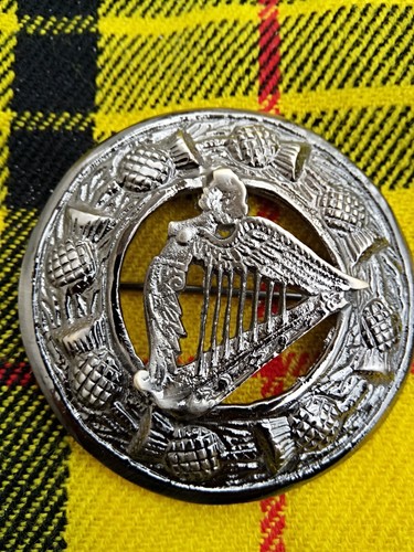 Irish harp badge fly plaid - irish,