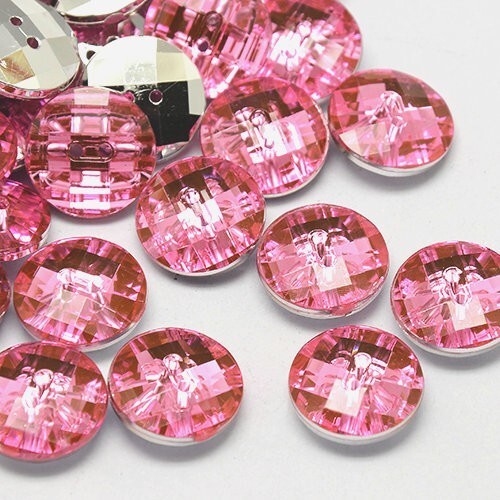 Boutons acrylique strass - 10,