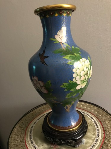 Cloisonne vase bronze emaux - vase,