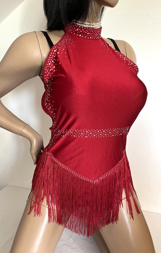 Body rouge franges t42 - rouge, à
