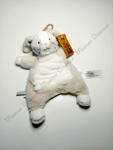 Doudou plat lapin - plat, blanc