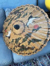 Ombrelle asiatique papier bois oiseau déco chine Asie