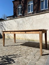 Table artisanale de ferme démontable en bois massif  piece unique du XXème