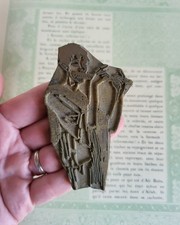 Fer à dorer Tampon Matrice imprimerie relieur reliure MUSICIEN joueur de flute