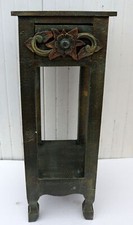 Riser Table de Chevet en Bois Couleur Verte Vieilli Avec Tiroir CM 30x30x80h