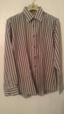VENDS CHEMISE MARQUE GIL D'AURAY RAYEE GRIS/BLANC TAILLE 5 (43/44) EN BON ETAT 