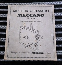 Moteur à Ressort MECCANO N°1 A avec Renversement de Marche Complet Vintage