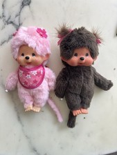 LOT 2 PELUCHES KIKI ROSE ET MARRON FILLE  MONCHHICHI