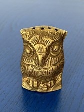 Ancien Hibou/Chouette En Laiton Doré