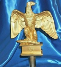 Aigle de drapeau 1er empire, repro en résine taille réelle avec embout métal