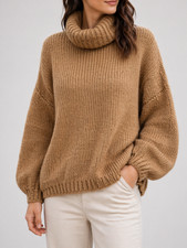 Pull Femme Mohair Col Roulé