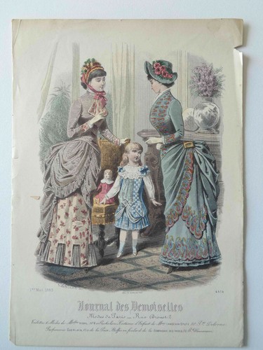 Gravure ancienne mode revue - gravure,
