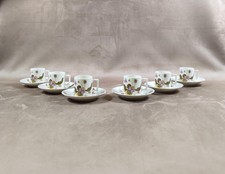 Service à cafe 6 tasses soucoupes Haute porcelaine Berry L.Lourioux 1950