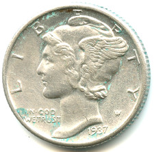 USA one dime argent Mercury