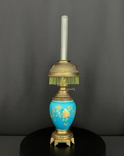 Lampe à huile en bronze et porcelaine émaillée, France, fin du XIXe siècle