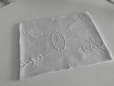 Linge Ancien Serviette de Toilette Piqué De Coton BRODÉ  Plumetis Monogramme N