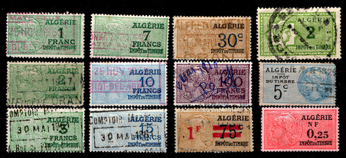 Algérie timbres fiscaux - algÉrie, 12