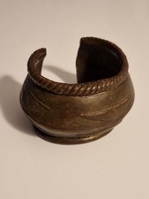 BRACELET ANCIEN BRONZE AFRICAIN CHEVILLE ESCLAVE OBJET ETHNIQUE BAOULÉ ?