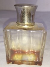 ANCIEN FLACON PARFUM CRISTAL BOUCHON METAL ARGENTER VISER ET CRISTAL 1930-1950