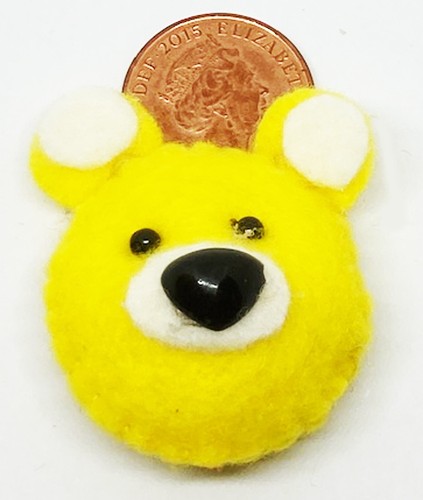 Coussin tête ours jaune - coussin,