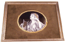 Antique 19thC Limoges Émail Porcelaine Sur Cuivre Portrait Plaque Émaille Image