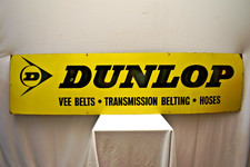 Panneau Émaillé Vintage Dunlop Pour Pneus Vee Ceintures De Transmission 72x18"