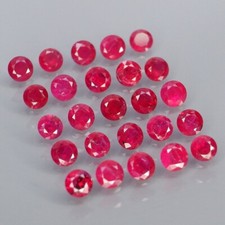 Lot de 25 rubis de Mozambique, taille diamant/1,93 carats (Chauffés uniquement )