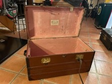 Malle de voyage entoillée marron