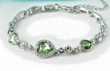 Green Heart Crystal Bangle