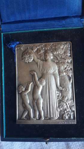 Plaquette argente art - br, deco