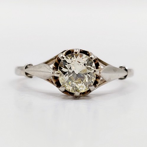 Bague solitaire art deco - , or
