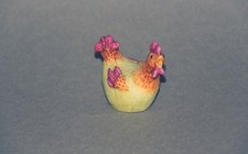 Coq content "cocorico" belle figurine artisanal  Italienne résine vert pomme 