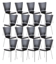 16 x Chaises de Visiteur empilables Aaron avec Assise en Bois Pieds en Métal