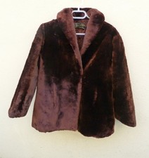 vintage manteau court fourrure mouton doré 38/M