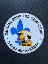 Ancien Stickers autocollant Pompiers de St Louis