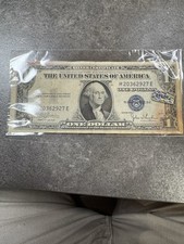 Porte bonheur billet collection de 1$ US à l'unité tampon Bleu, très rare 1935