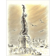 HAMBOURG André - Lithographie originale "Voyages et liberté - 3" 27x20cm - 1962