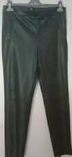Pantalon /legging  en cuir PVC vert foncé  , bas zippés  T. L
