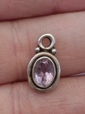 Pendentif Argent Massif & Améthyste 1,8 g Bijoux Vintage