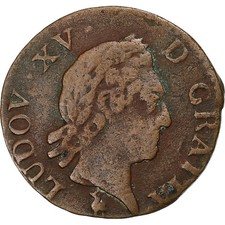 France, Louis XV, Liard, 1771, Troyes, Cuivre, TB