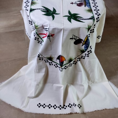 Nappe coton écru avec - écru, motifs