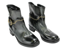 Bottes En Cuir Verni À Effet Vieilli Femme EU 40,5 Salvatore Ferragamo