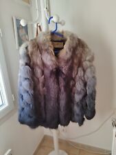 VESTE EN FOURRURE VINTAGE RENARD BLEU TAILLE M