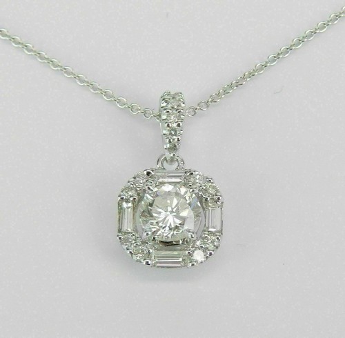 Pendentif halo diamant - , simulé